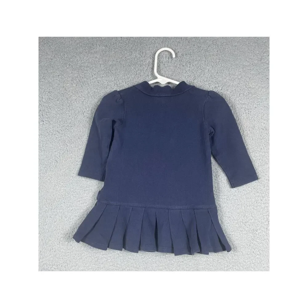 Ralph Lauren Baby Girls Size 12M Long Sleeve Polo Dress Shirt